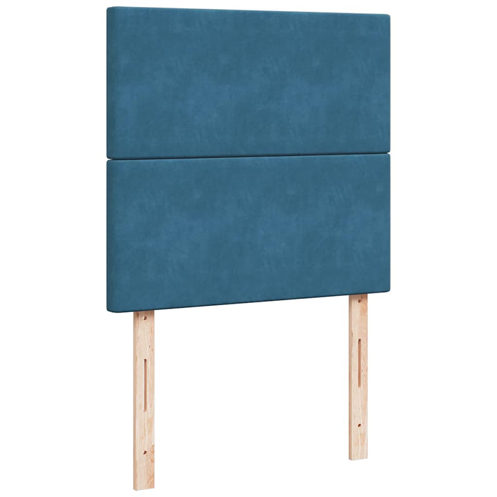 kontinentalseng med madras 90x190 cm fløjl mørkeblå