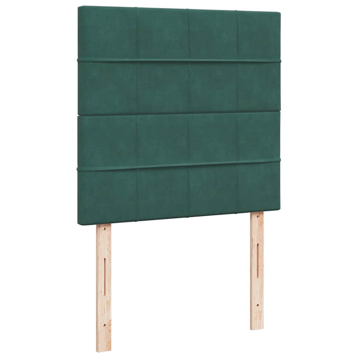 kontinentalseng med madras 90x190 cm fløjl mørkegrøn