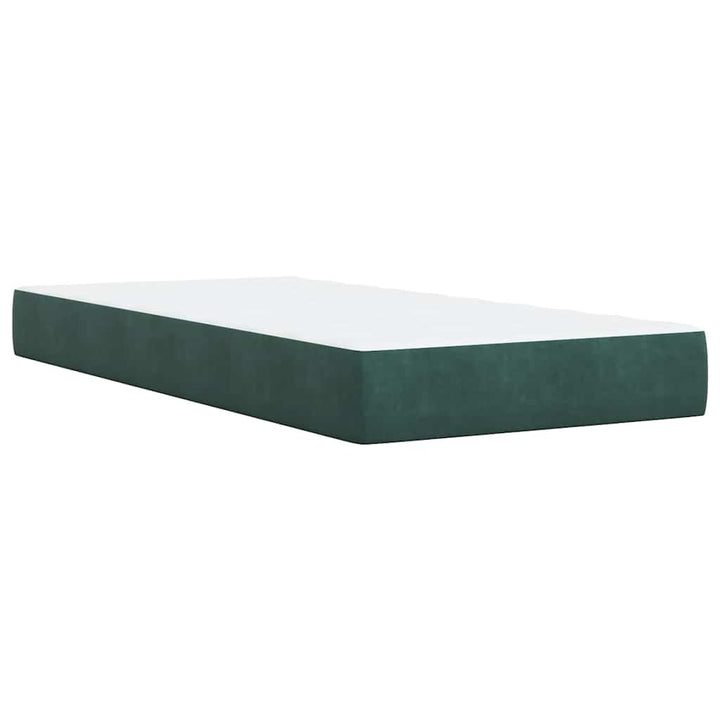 kontinentalseng med madras 90x190 cm fløjl mørkegrøn