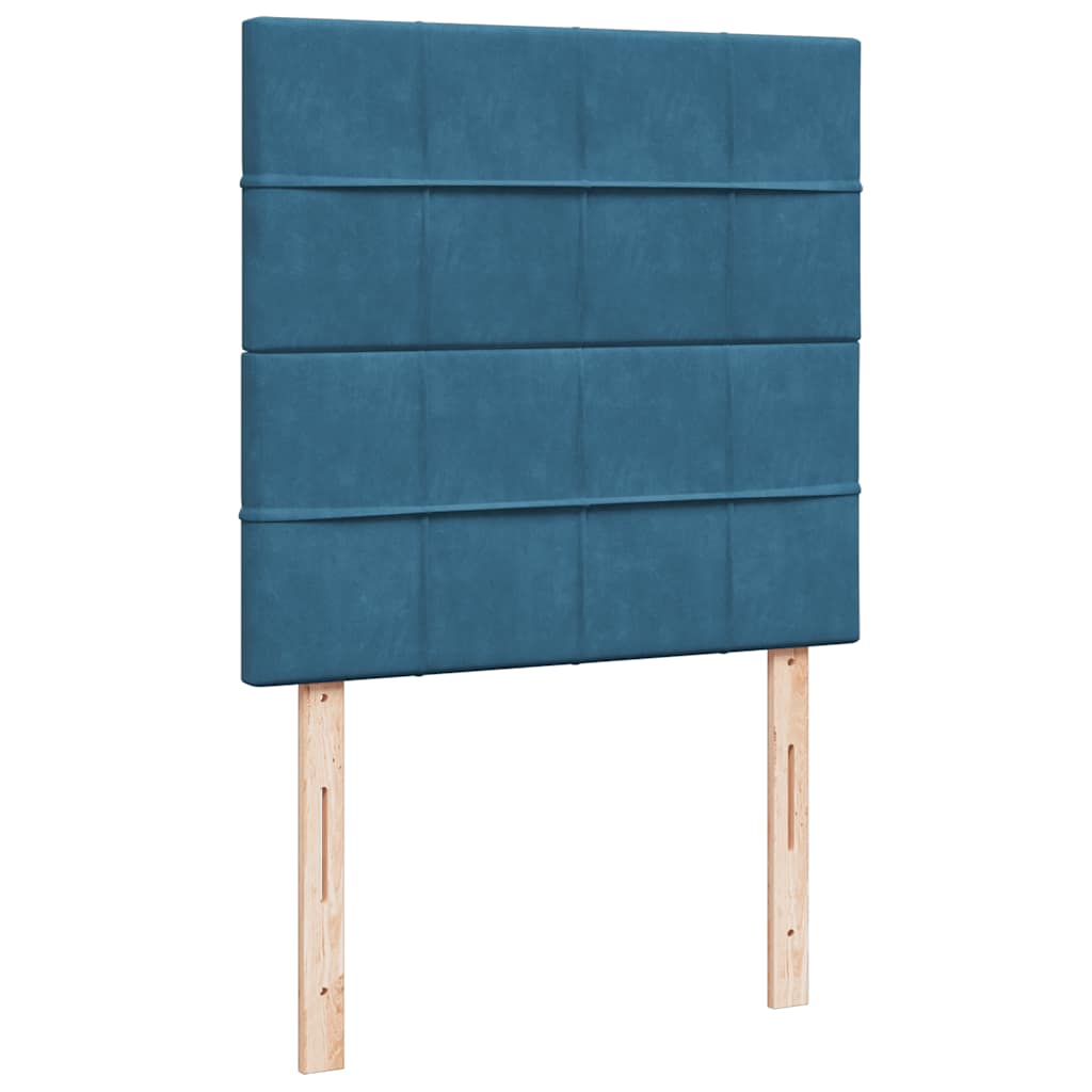 kontinentalseng med madras 90x190 cm fløjl mørkeblå