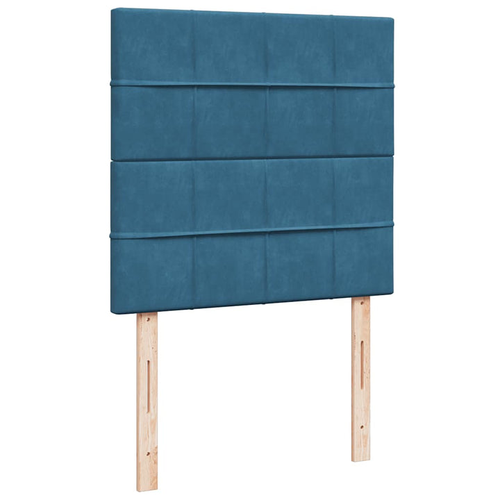 kontinentalseng med madras 90x190 cm fløjl mørkeblå