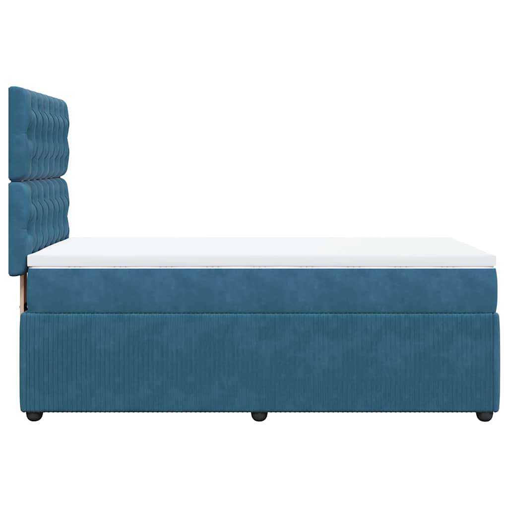 kontinentalseng med madras 90x190 cm fløjl mørkeblå