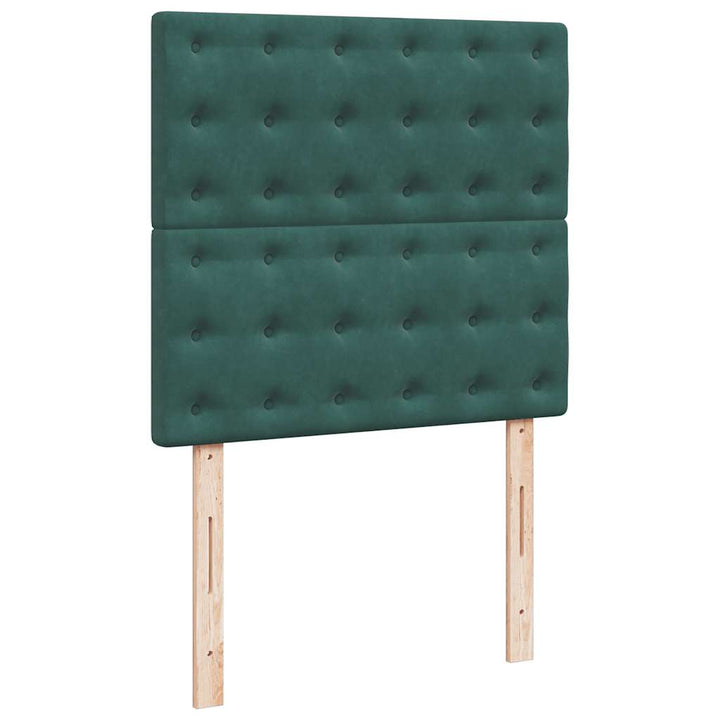 kontinentalseng med madras 90x190 cm fløjl mørkegrøn