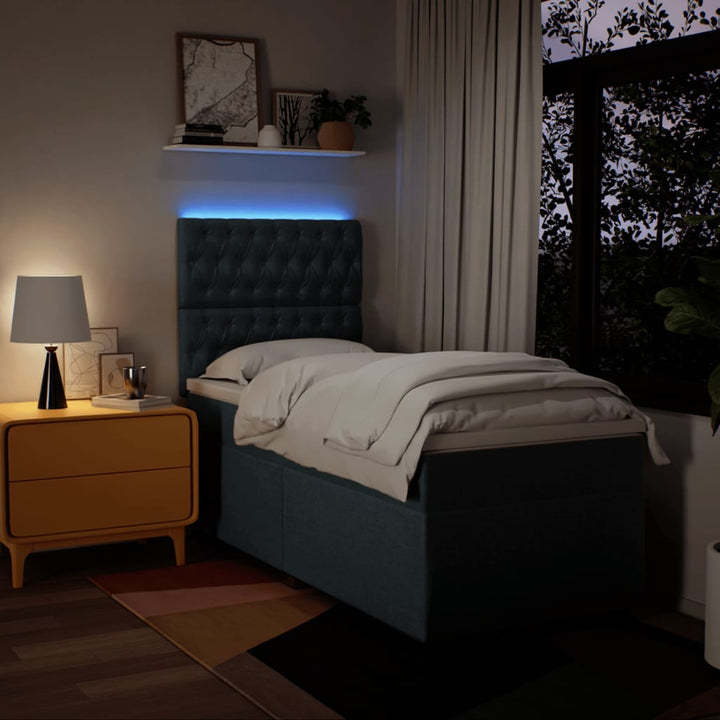 kontinentalseng med madras 80x200 cm stof blå