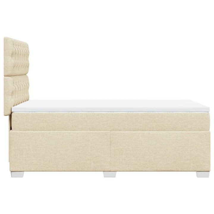 kontinentalseng med madras 90x190 cm stof cremefarvet