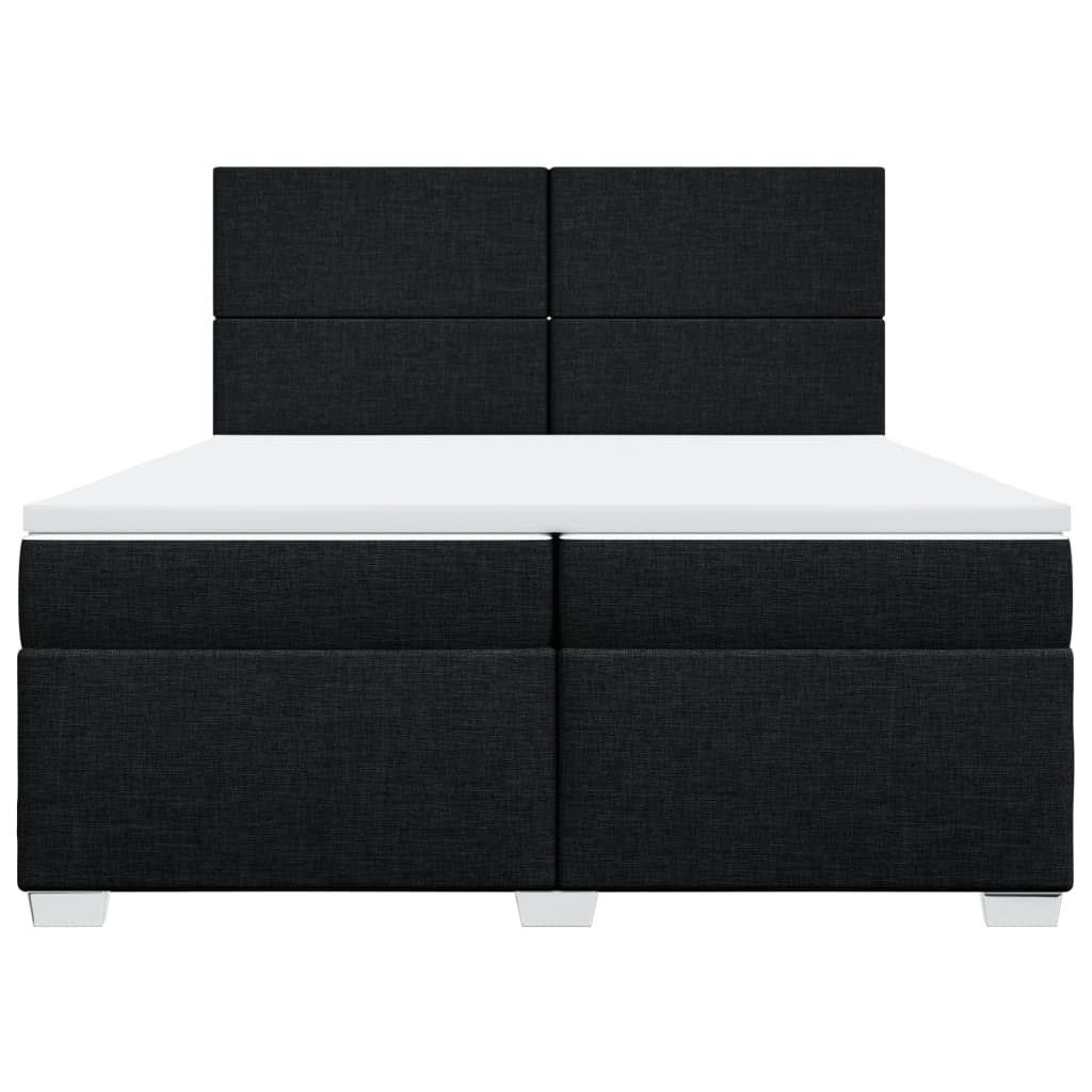 kontinentalseng med madras 200x200 cm stof sort