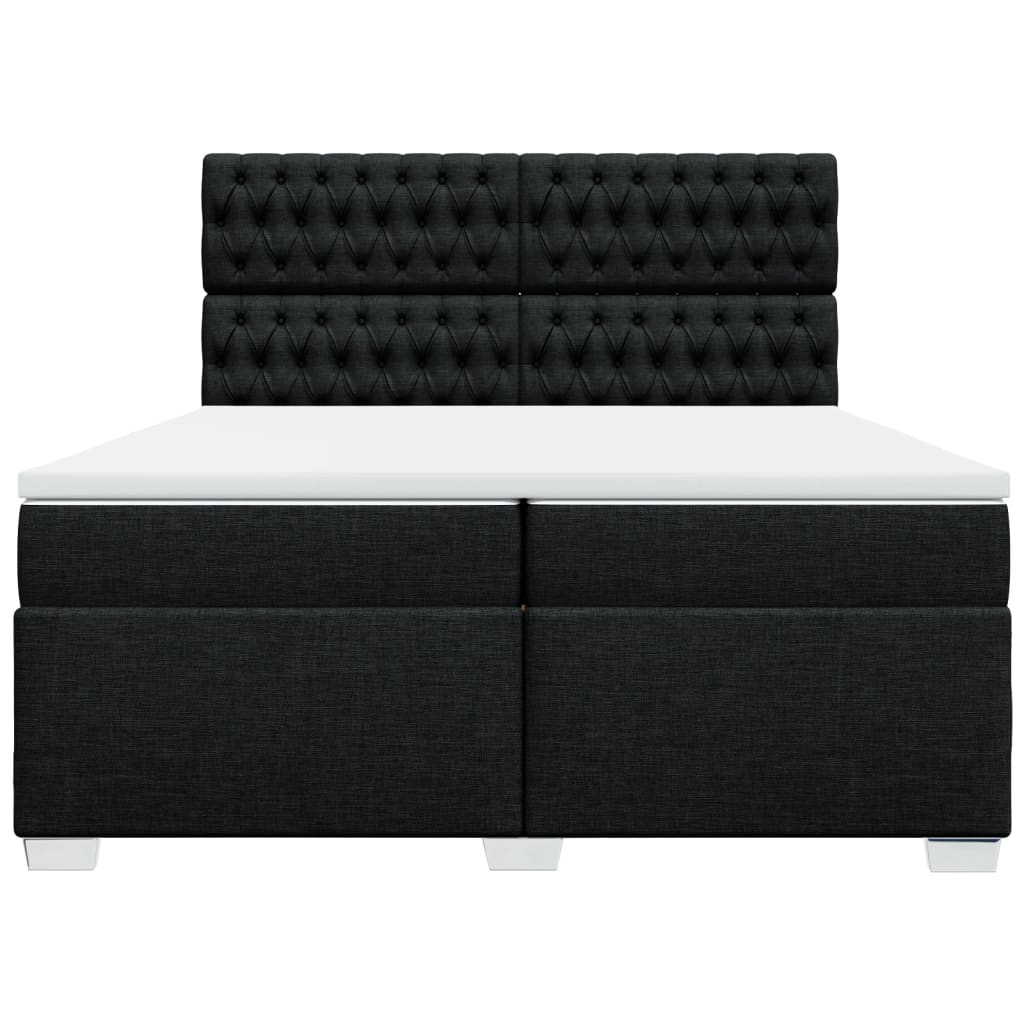 kontinentalseng med madras 200x200 cm stof sort