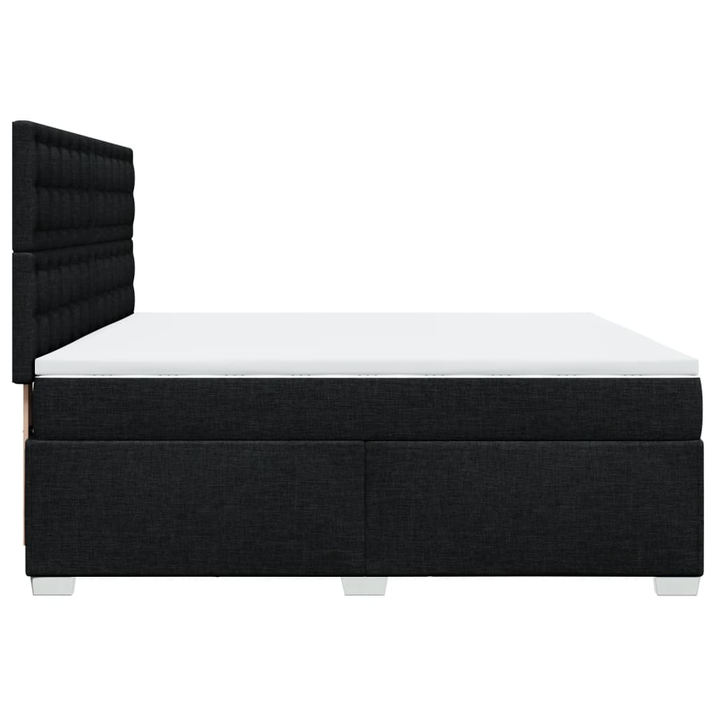 kontinentalseng med madras 200x200 cm stof sort