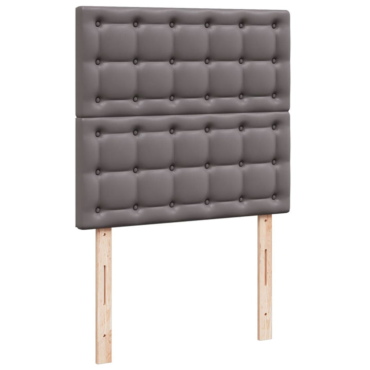 kontinentalseng med madras 80x200 cm kunstlæder grå