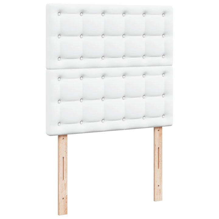 kontinentalseng med madras 90x190 cm kunstlæder hvid
