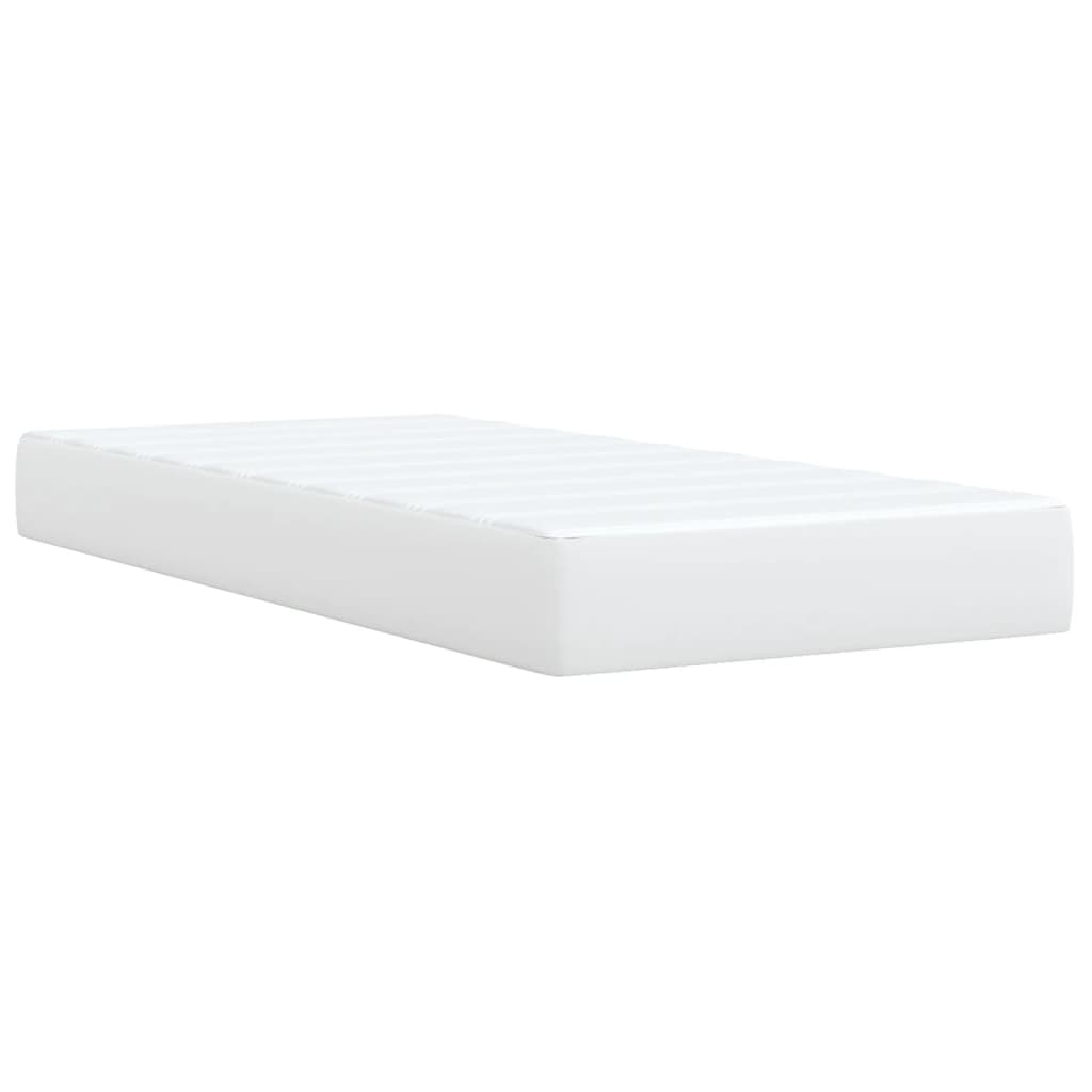 kontinentalseng med madras 90x190 cm kunstlæder hvid