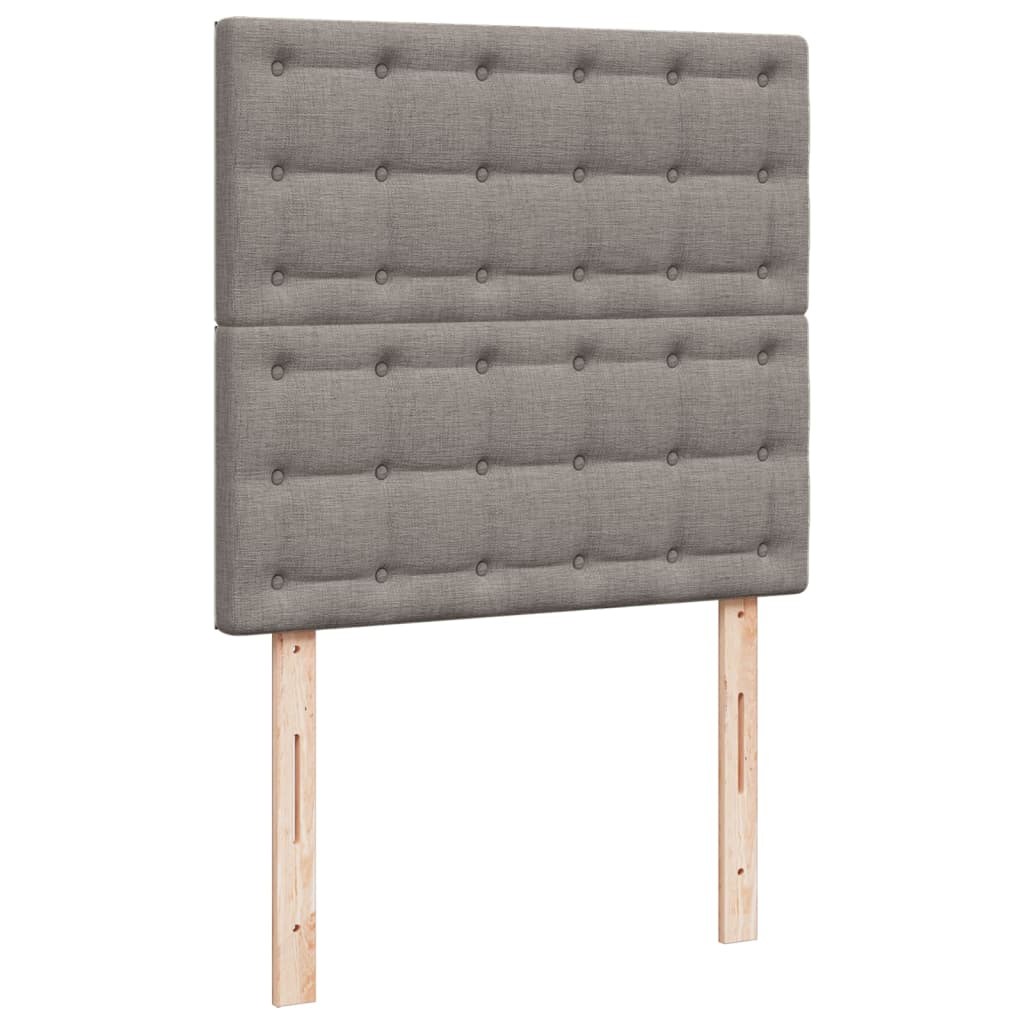 kontinentalseng med madras 90x190 cm stof gråbrun
