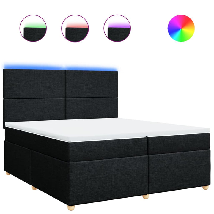 kontinentalseng med madras 200x200 cm stof sort