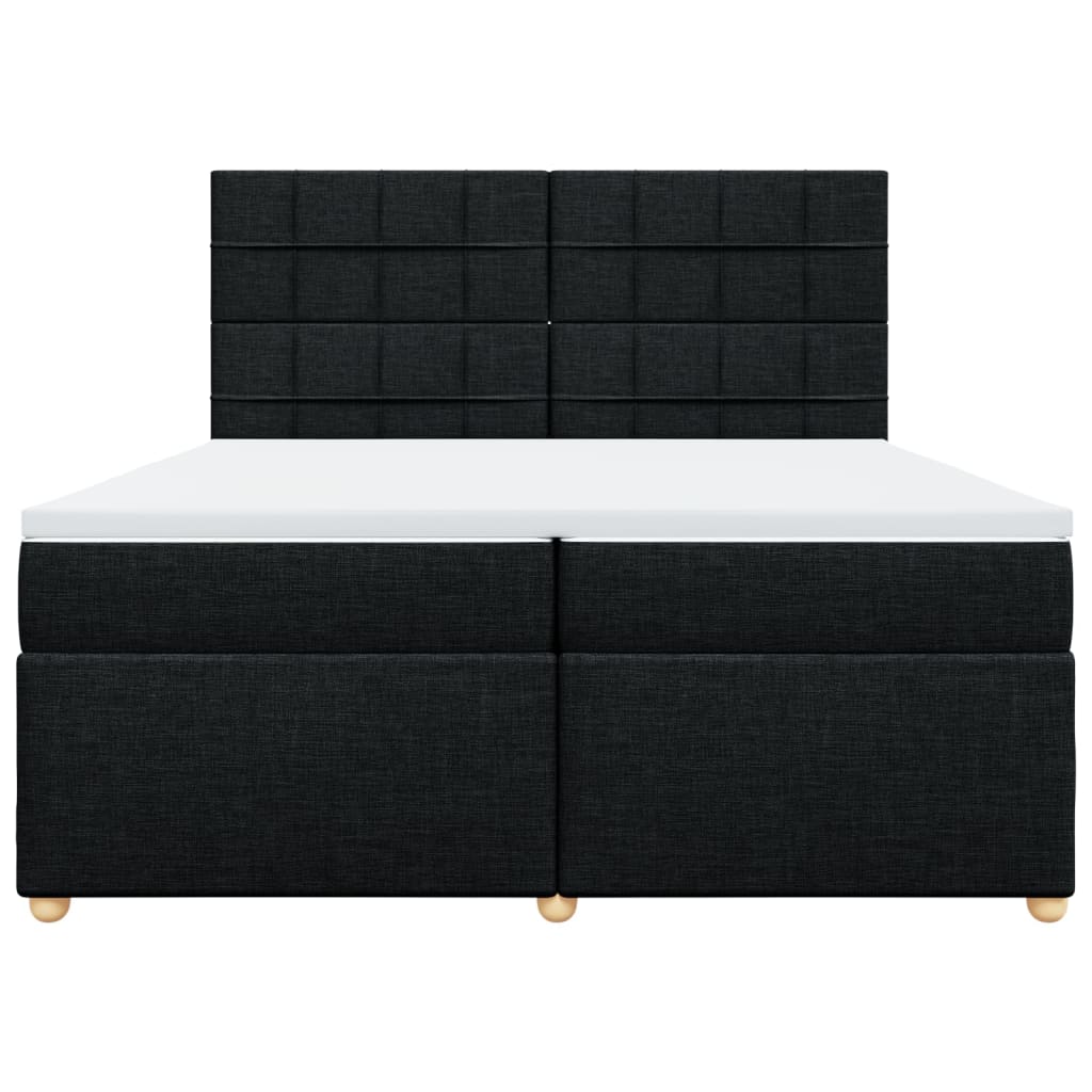 kontinentalseng med madras 200x200 cm stof sort