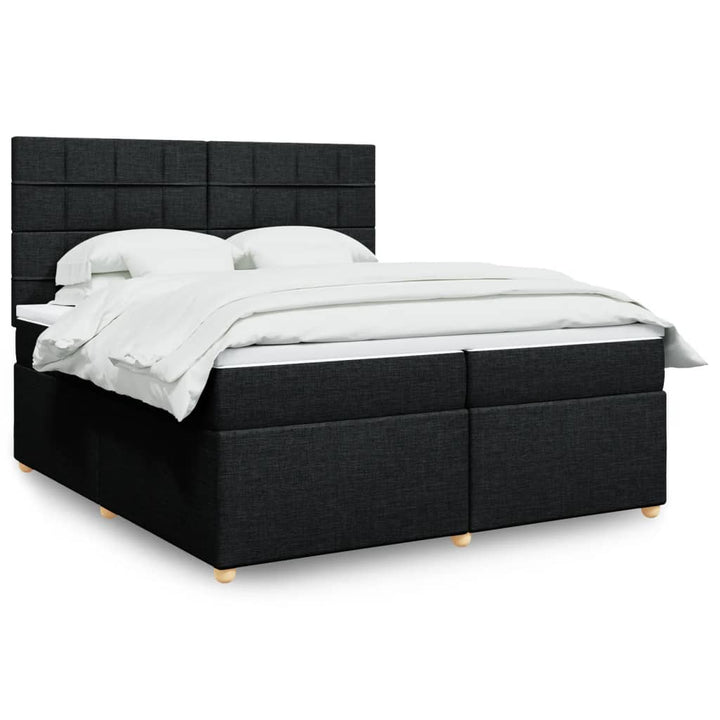 kontinentalseng med madras 200x200 cm stof sort