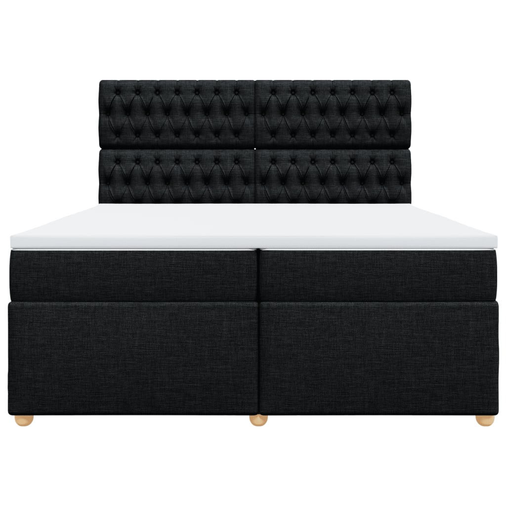 kontinentalseng med madras 200x200 cm stof sort