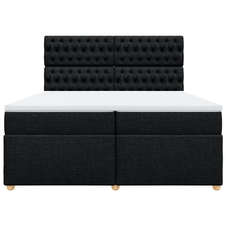 kontinentalseng med madras 200x200 cm stof sort