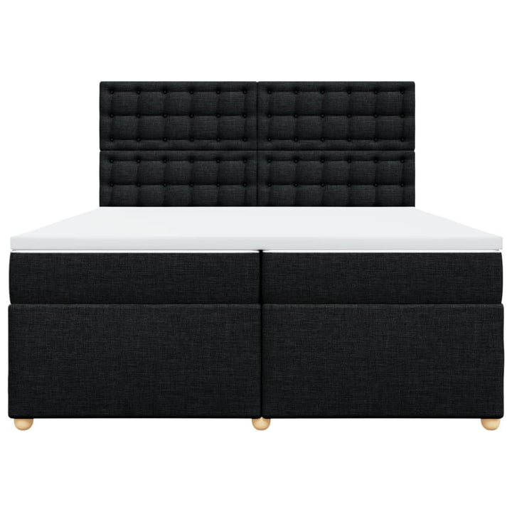 kontinentalseng med madras 200x200 cm stof sort