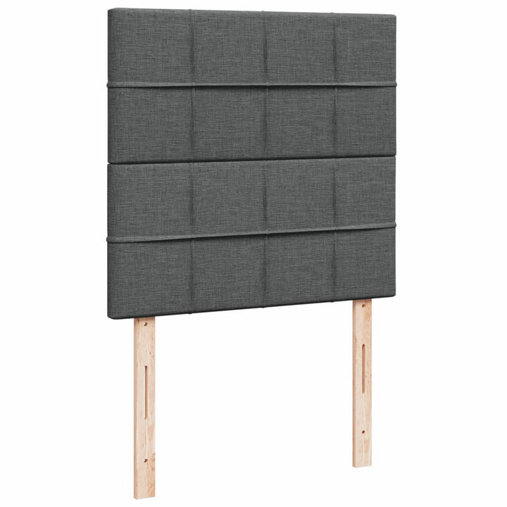 kontinentalseng med madras 80x200 cm stof mørkegrå