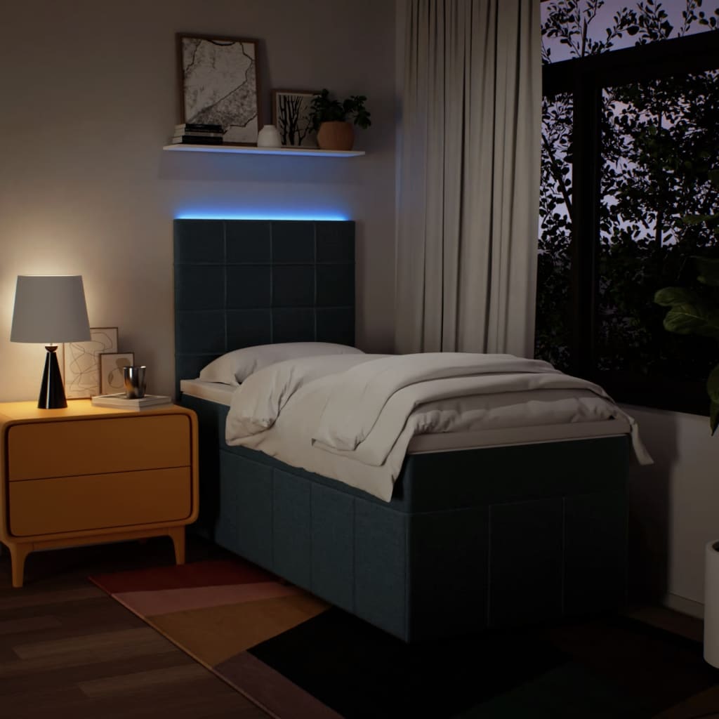 kontinentalseng med madras 80x200 cm stof blå