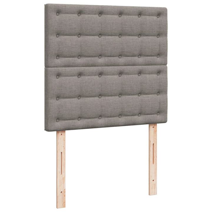 kontinentalseng med madras 90x190 cm stof gråbrun