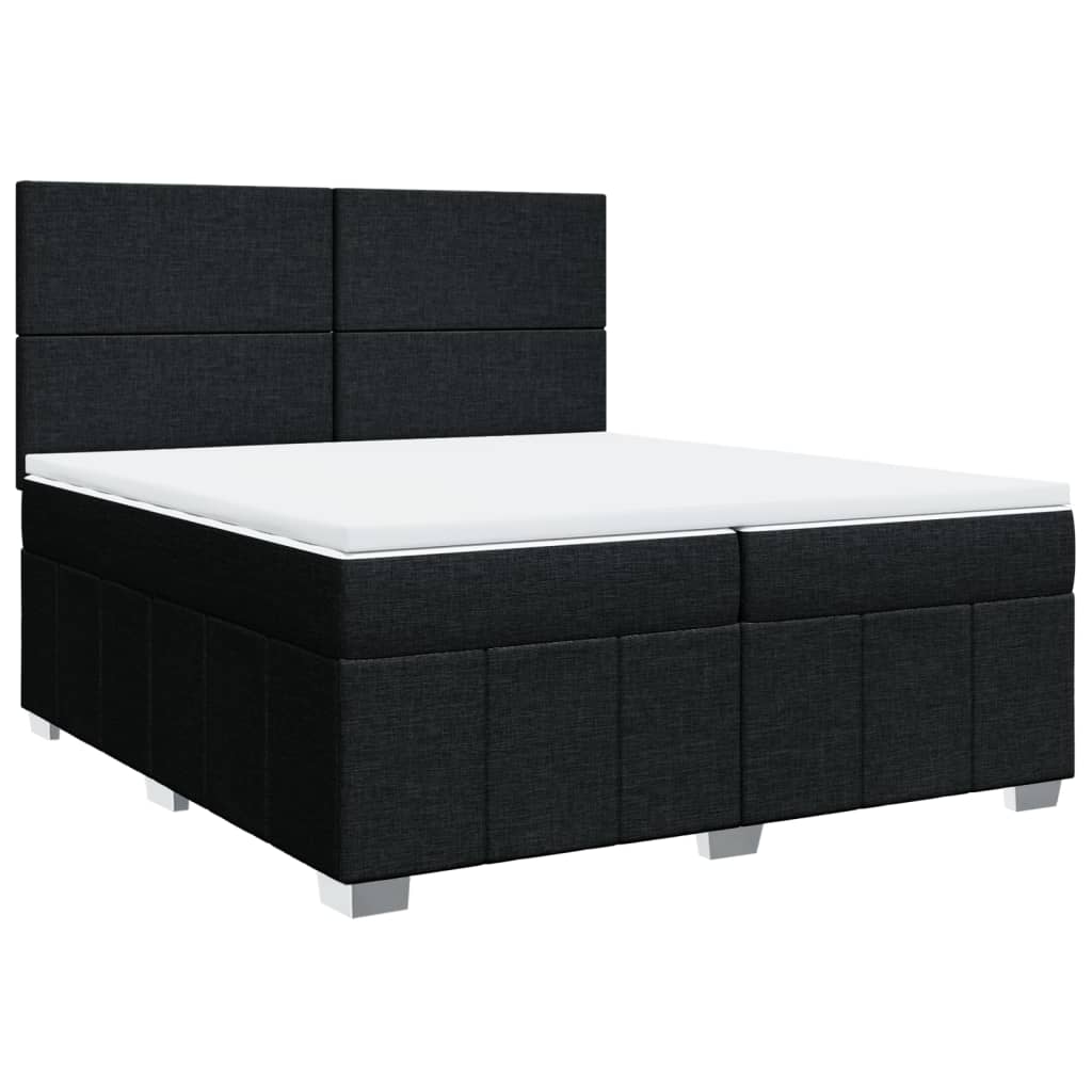 kontinentalseng med madras 200x200 cm stof sort