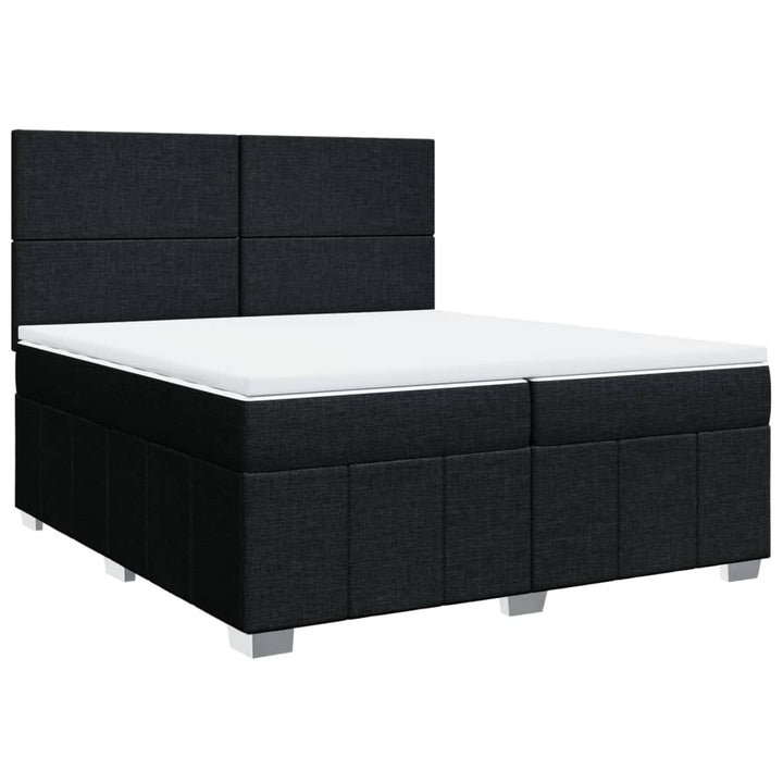 kontinentalseng med madras 200x200 cm stof sort