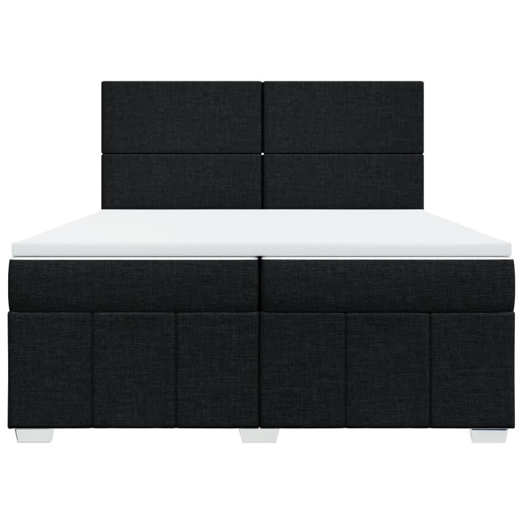kontinentalseng med madras 200x200 cm stof sort