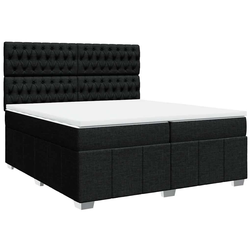 kontinentalseng med madras 200x200 cm stof sort