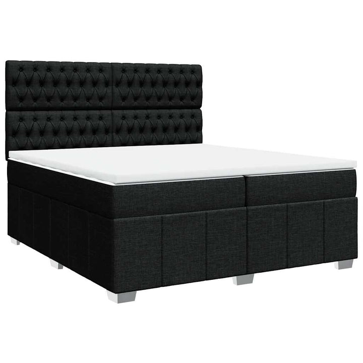 kontinentalseng med madras 200x200 cm stof sort