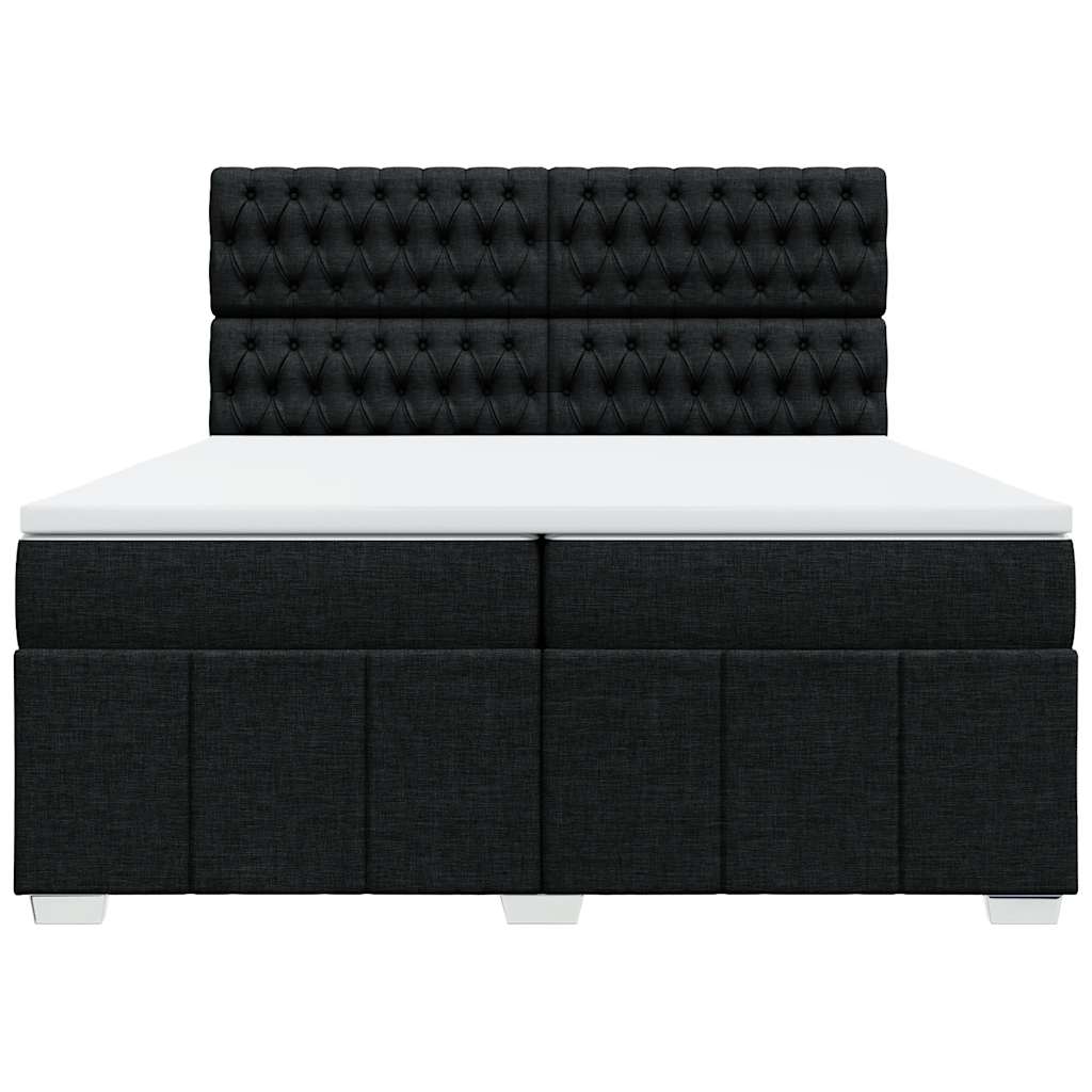 kontinentalseng med madras 200x200 cm stof sort
