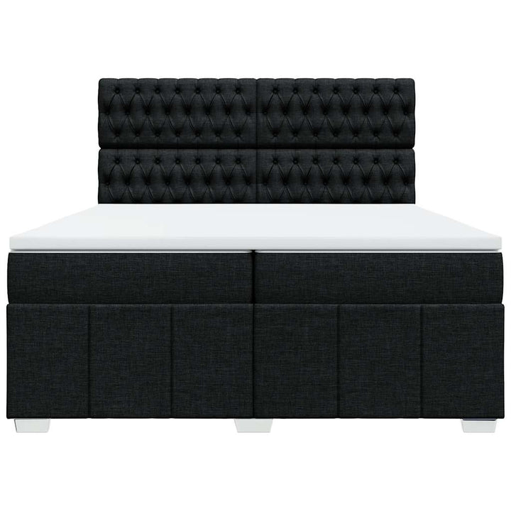 kontinentalseng med madras 200x200 cm stof sort
