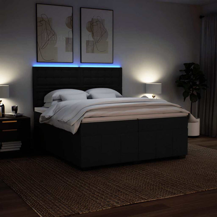 kontinentalseng med madras 200x200 cm stof sort