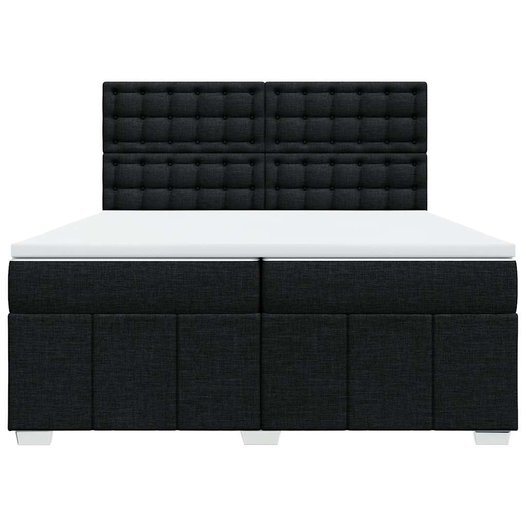 kontinentalseng med madras 200x200 cm stof sort