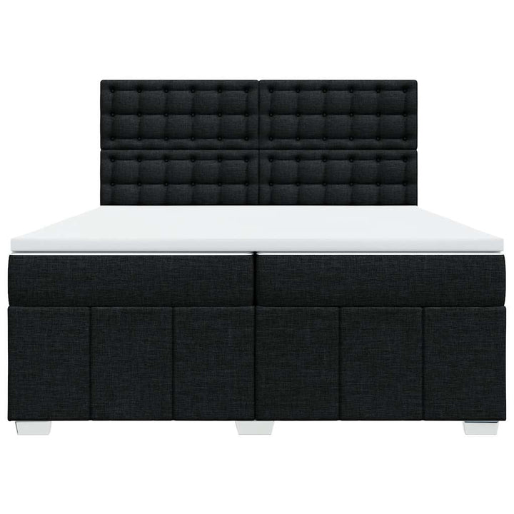 kontinentalseng med madras 200x200 cm stof sort