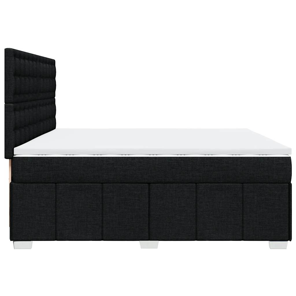 kontinentalseng med madras 200x200 cm stof sort