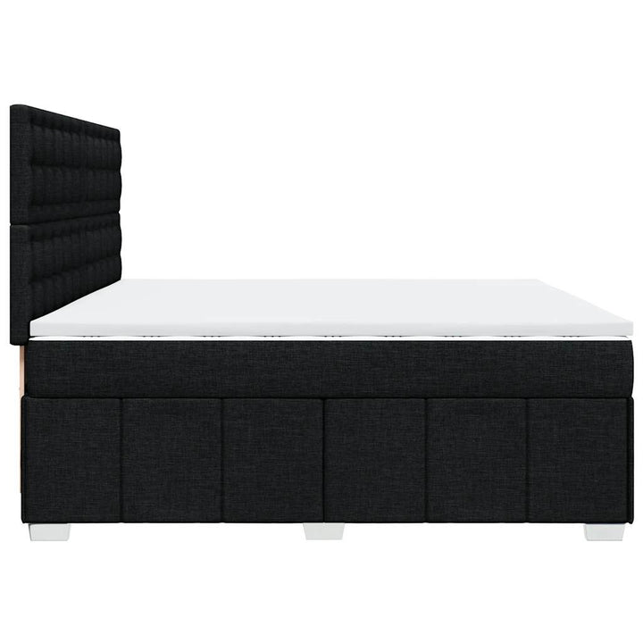 kontinentalseng med madras 200x200 cm stof sort