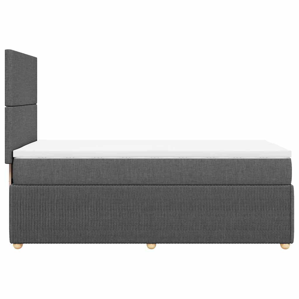 kontinentalseng med madras 80x200 cm stof mørkegrå