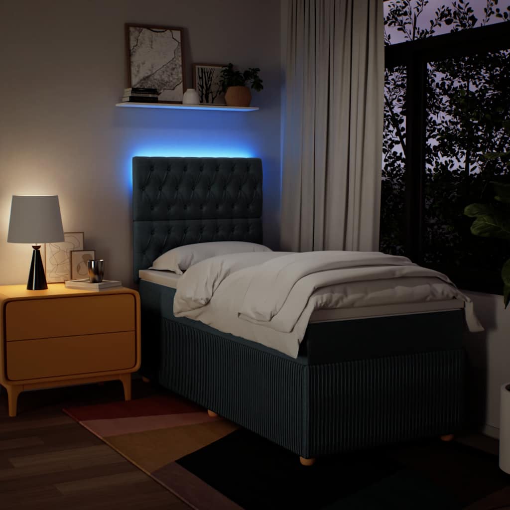 kontinentalseng med madras 80x200 cm stof blå