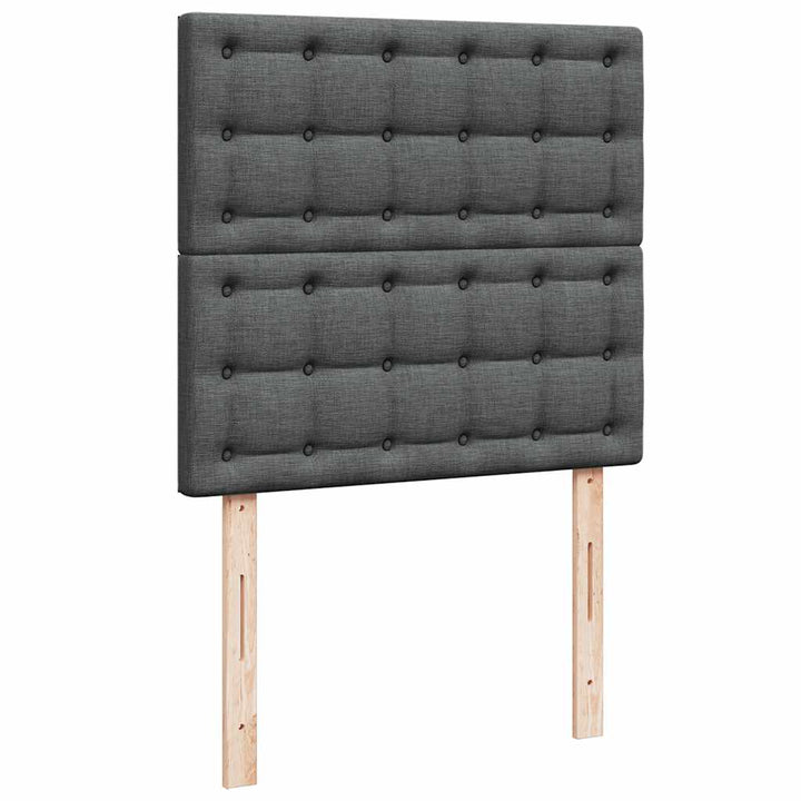 kontinentalseng med madras 80x200 cm stof mørkegrå