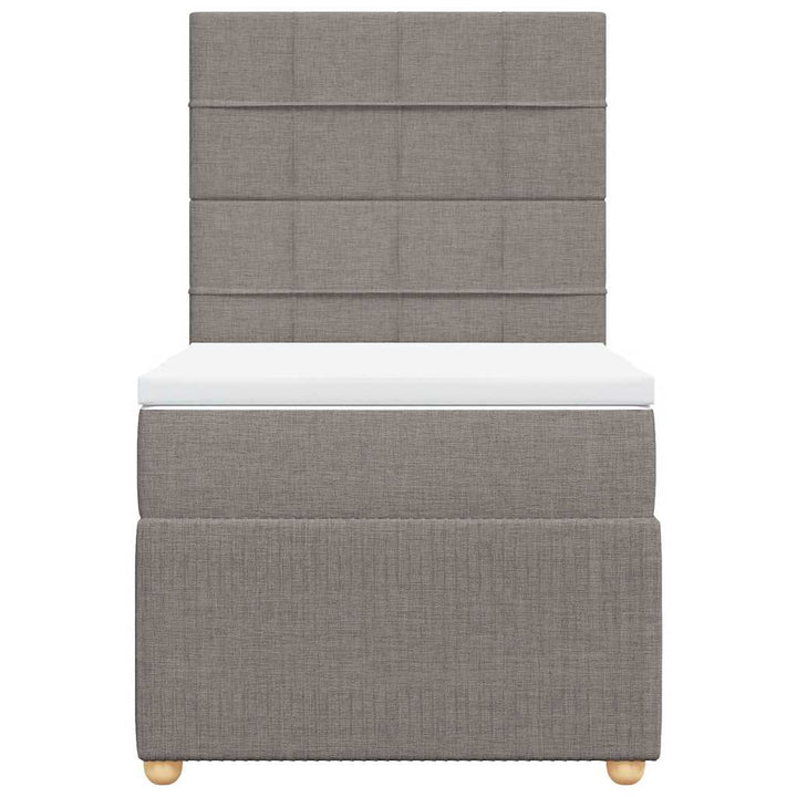 kontinentalseng med madras 90x190 cm stof gråbrun