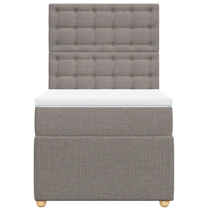 kontinentalseng med madras 90x190 cm stof gråbrun