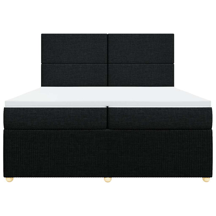 kontinentalseng med madras 200x200 cm stof sort