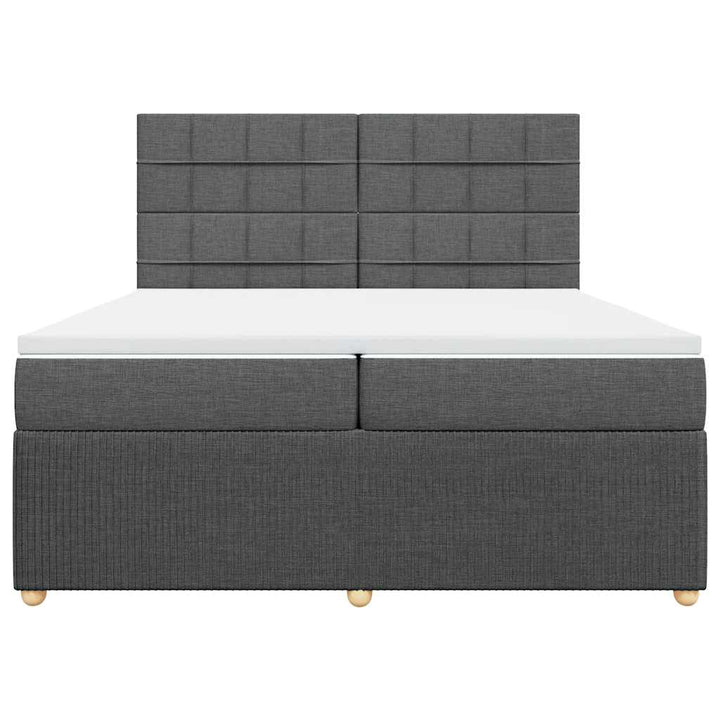 kontinentalseng med madras 200x200 cm stof mørkegrå