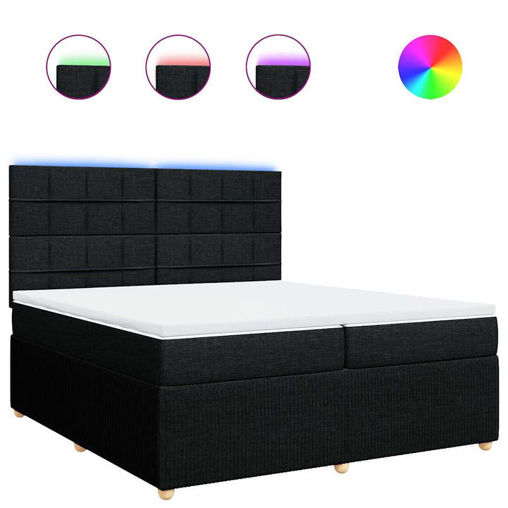 kontinentalseng med madras 200x200 cm stof sort