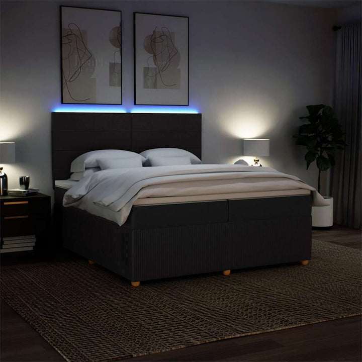 kontinentalseng med madras 200x200 cm stof sort