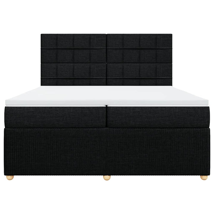 kontinentalseng med madras 200x200 cm stof sort