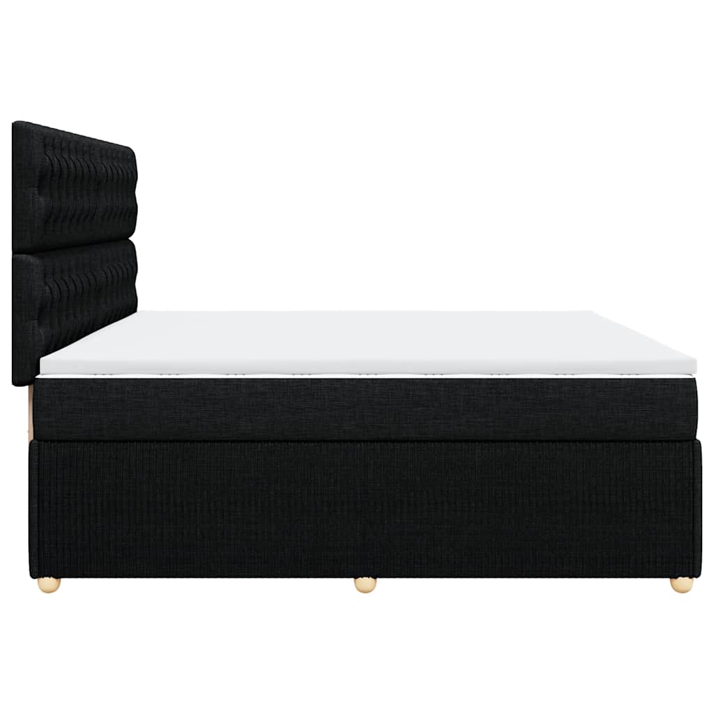 kontinentalseng med madras 200x200 cm stof sort