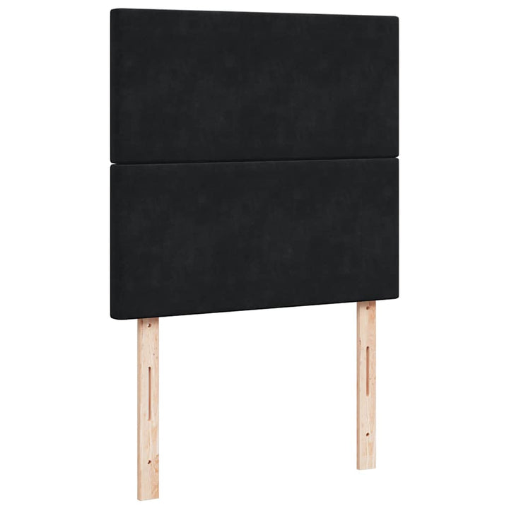 kontinentalseng med madras 80x200 cm fløjl sort