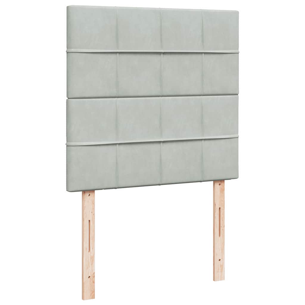 kontinentalseng med madras 80x200 cm fløjl lysegrå